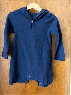 Nano Navy Blue Hooded One-Piece Bodysuit